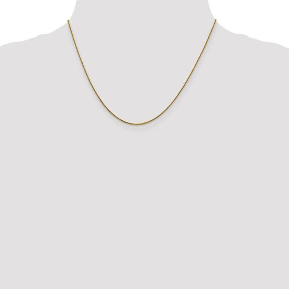 0.8mm 14k Yellow Gold Diamond Cut Square Wheat Chain Necklace, 18 Inch - Picture 2 of 8